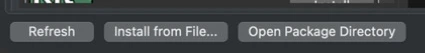 Bottom-left corner of Plugin and Content Manager: Install from File… is beside Refresh.